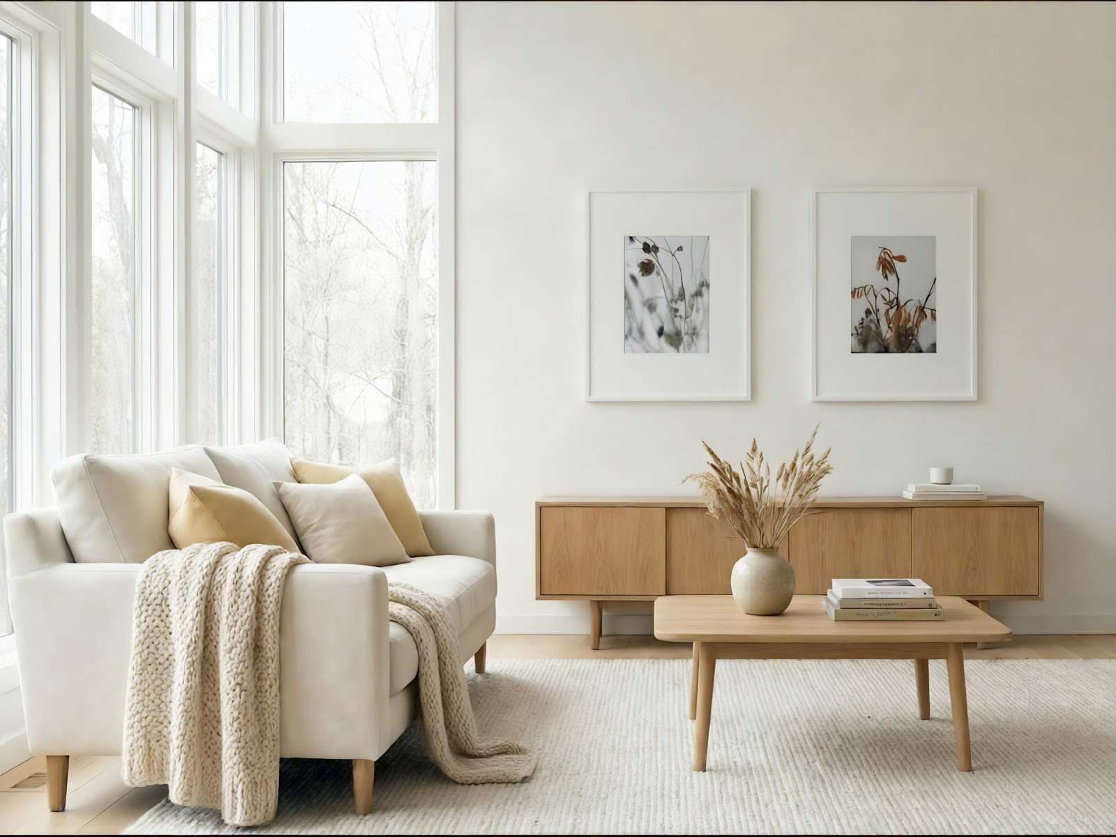 Serie Flow: 2 fine art foto’s in een lichte woonkamer