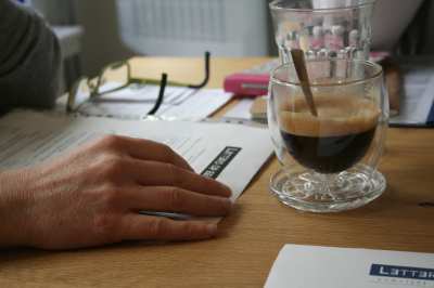 Schrijven met koffie