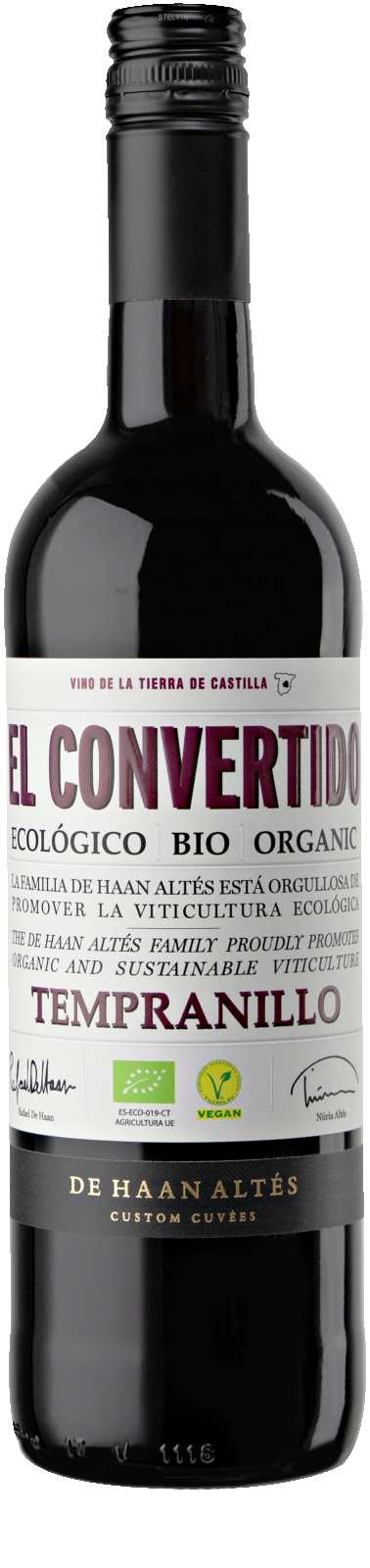 De Haan Altes El Convertido Tempranillo Spain Organic red wine