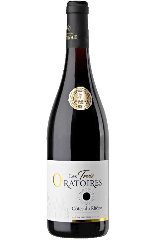 Les Trois Oratoires Côtes du Rhône Frankrijk lekkere rode wijn